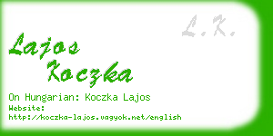 lajos koczka business card